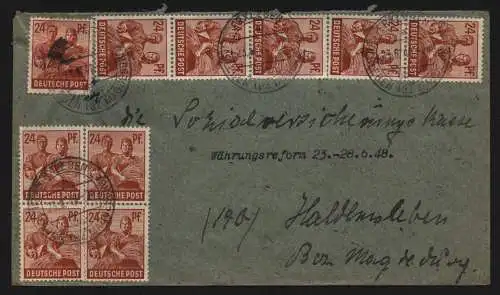 B13588 Brief SBZ Währungsreform 1948 Zehnfach Frankatur Erxleben