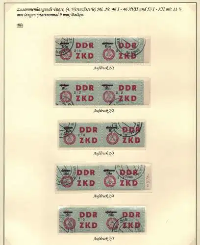 B13834 DDR ZKD C 46 und 53 Paare kurzer und langer Balken ungültig gestempelt