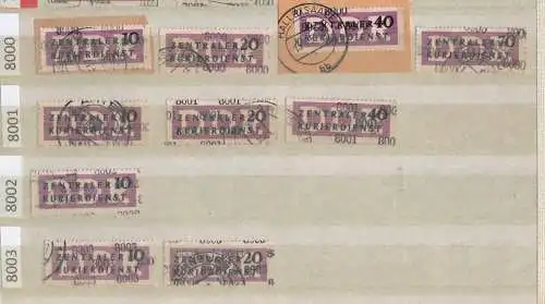 B13608 DDR ZKD Sammlung ex 10 - 15 gestempelt Bezirk 8000 Halle Saale - 8020 Roß
