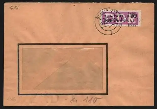 B13439 DDR Dienst ZKD 14 1605 Brief 1957 Berlin VEB Funkwerk Köpenick ZKD 161