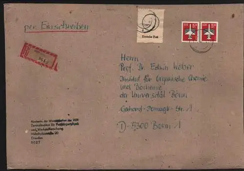 B13598 DDR 2x 2967 Briefvorderseite aus überschwerer Sendung Akademie der W