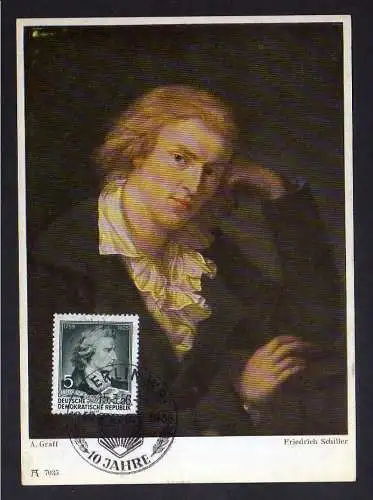 B137 DDR 464 -466 sehr seltene Maximumkarten Friedrich Schiller 1955