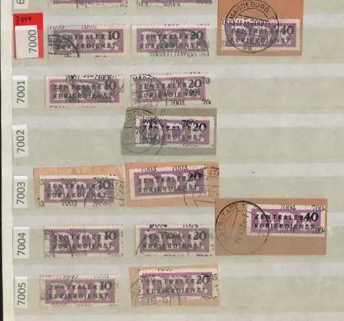B13607 DDR ZKD Sammlung ex 10 - 15 gestempelt Bezirk 7000 Magdeburg -7021 Zerbst