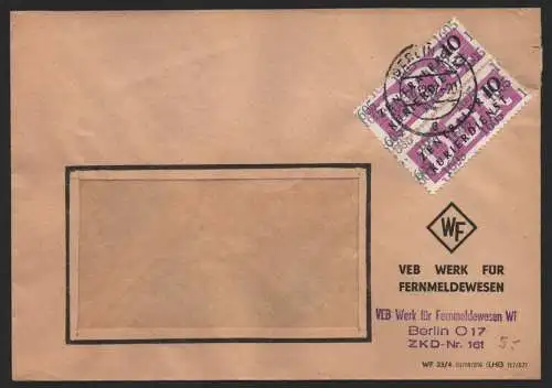 B14300 DDR ZKD Brief 1957 2x14 1605 Köpenick VEB Werk für Fernmeldewesen ZKD 161