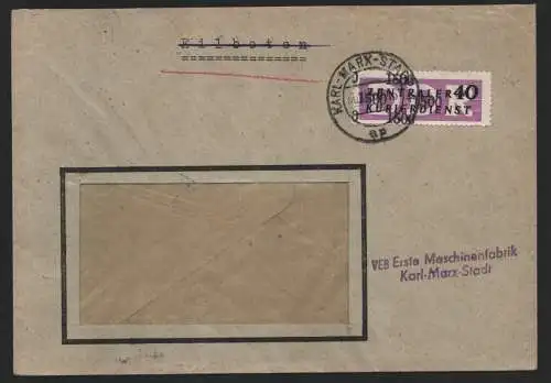 B14212 DDR ZKD Brief 1957 12 1500 Karl-Marx-Stadt VEB Erste Maschinenfabrik an n