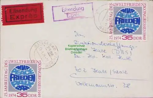 B15144 DDR 1946 25. Jahrestag des ersten Weltfriedenskongresses Paris 1974 MeF