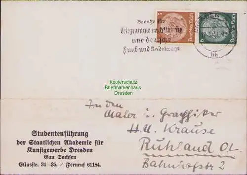 B14821 DR Postkarte Studentenführung Staatliche Akademie für Kunstgewerbe S 151