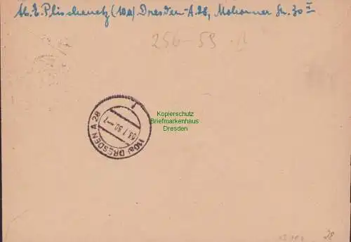 B15104 DDR Satzbrief Einschreiben 256 - 259 Bach 1950