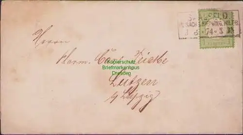 B14982 Deutsches Reich Brustschilde Drucksache Saalfeld in Sachs. Meining. 1874