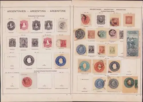 B15480 39 Ganzsachen Ausschnitte Argentimnien Argentina 1878 - 1899