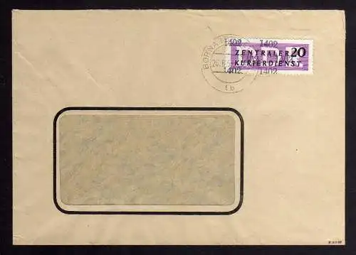 B1544 DDR ZKD 11 Kontrollzahl 1402 Brief Borna geprüft BPP ohne Absender