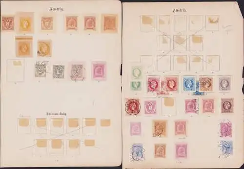 B15419 53 Ganzsachen Ausschnitte Österreich und Italy Soldi Währung um 1890