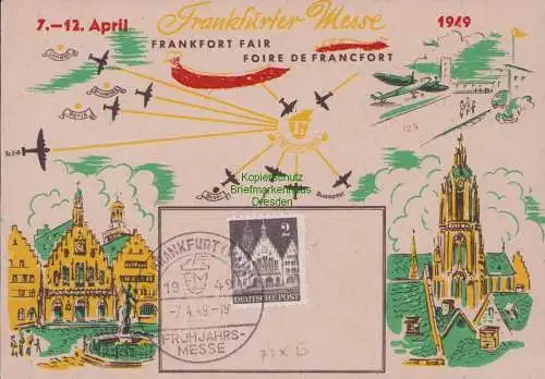 B15228 BAZ Gedenkkarte Frankfurter Frühjahrs Messe 1949