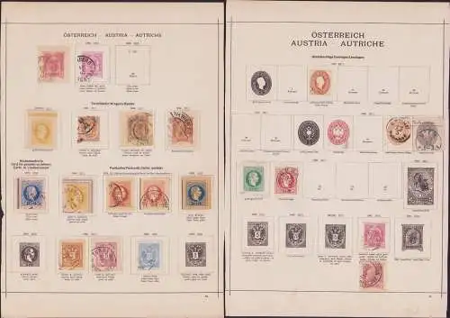 B15471 Ganzsachen Ausschnitte Österreich Austria 1861 - 1900