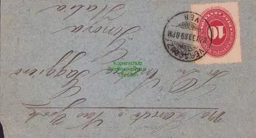 B15205 Mexico Ganzsache 1889 Veracruz nach Genova Italia via New York