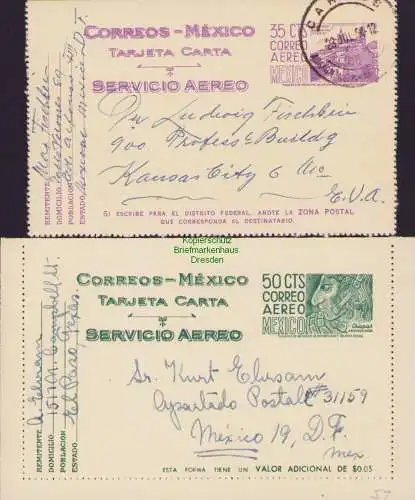 B15204 2x Mexico Ganzsache 1954 1960 Servicio Aereo