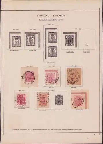 B15459 Ganzsachen Ausschnitte Finnland Finlande ab 1879