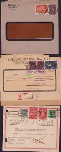 B15678 DR Deutsches Reich Inflation 1922 1923 Brief Hamburg Einschreiben Dresden