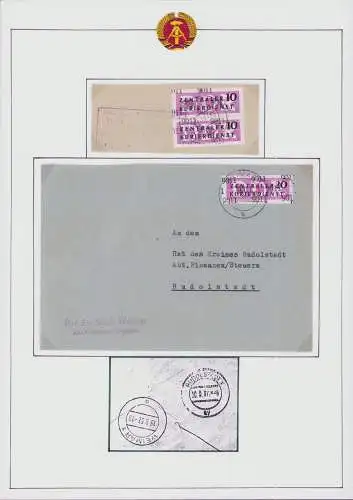 B16027 DDR ZKD Brief B 15 9011 Weimar + Briefstück 2x B 10