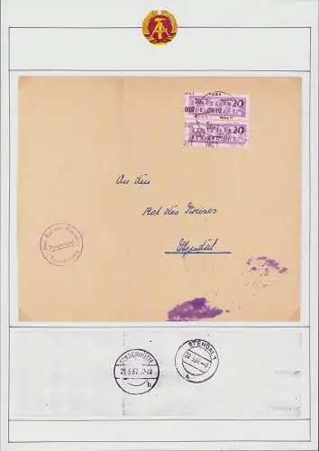 B16007 DDR ZKD Brief 2x B 11 7017 Tangerhütte 1957 nach Stendal