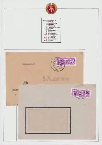 B16000 DDR ZKD 2x Brief 15 4000 Potsdam violett 4010 Hennigsdorf gepr. W. Jahn