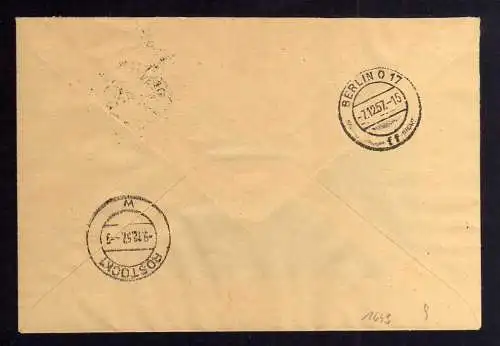 B1643 DDR Aufdruck Kontrollzahlen 1608 Berlin ZKD 14 Brief VEB Großdrehmaschinen