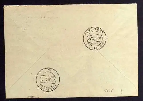 B1645 DDR Aufdruck Kontrollzahlen 1608 Berlin ZKD 150 Brief VEB Großdrehmaschine