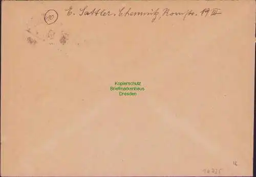 B16735 Brief Sächsische Schwärzung SBZ 10 im Kreis Chemnitz 4.7.45 nach Freiberg