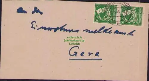 B17270 Brief SBZ Thüringen Kahla an Einwohnermeldeamt Gera 1945