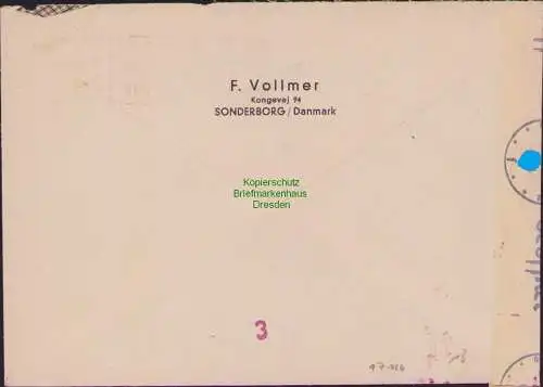 B17114 Brief Dänemark Sonderborg 1943 nach Brandenburg Havel OKW Zensur mit