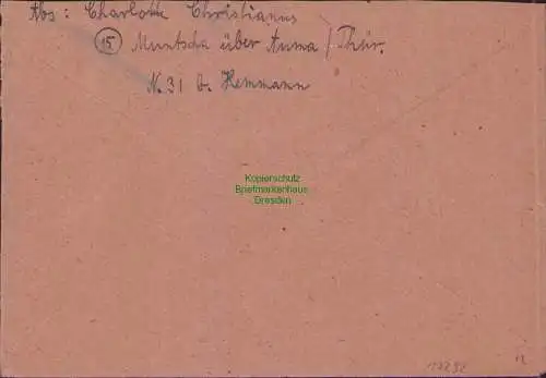 B17292 Brief SBZ Thüringen Auma Thür. an Einwohnermeldeamt Gera 1945