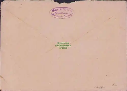 B17077 DR Deutsches Reich Brief Landposstempel Borne über Belzig 1943