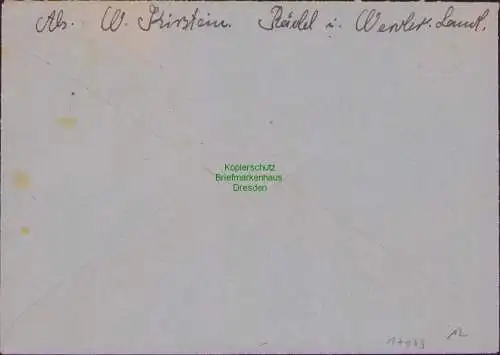 B17073 DR Deutsches Reich Brief Landposstempel Rädel über Werder Havel 1942