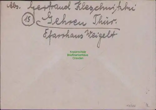 B17286 Brief SBZ Thüringen Gehren an Einwohnermeldeamt Gera 1945