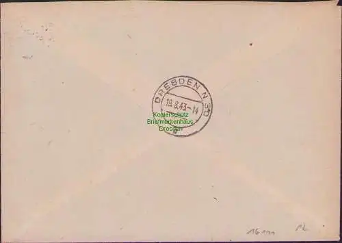 B17511 Einschreiben R-Brief a Gebr. Hörmann A.-G. Prien (Chiemsee) 2 Zeilen 1943