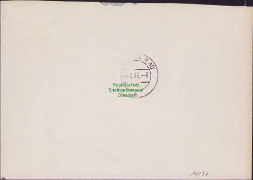 B17497 Einschreiben R-Brief 920 an Gebr. Hörmann A.-G. Neusalza Spremberg 1943