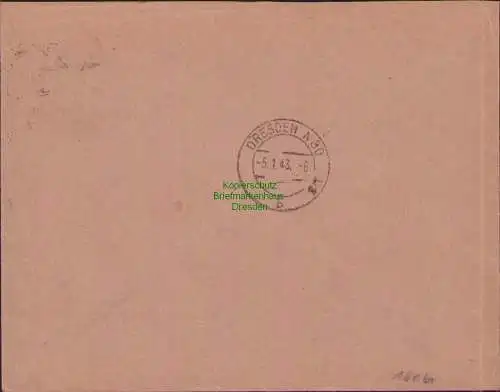 B17461 Einschreiben R-Brief 392 an Gebr. Hörmann A.-G. Leipzig O 27 1943