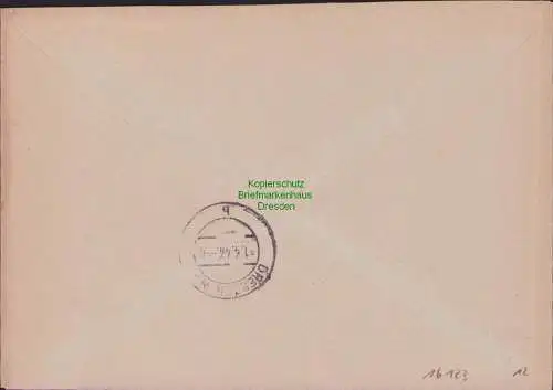 B17523 Einschreiben R-Brief 138 an Gebr. Hörmann A.-G. Warnsdorf 1943