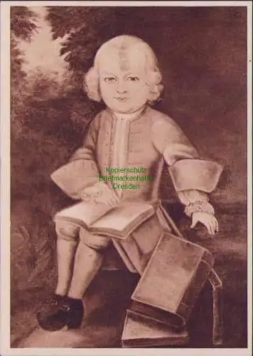 B17552 SBZ Gedenkkarte Gotthold Ephraim Lessing Kamenz 22.1.1949
