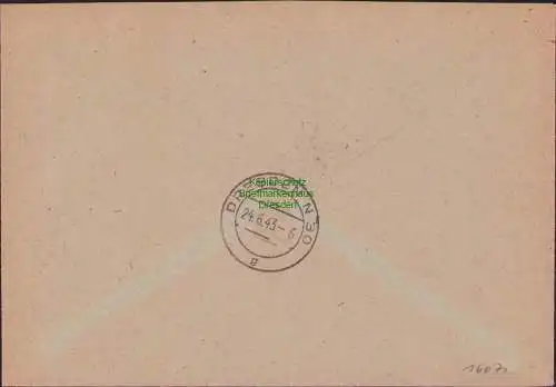 B17471 Einschreiben R-Brief 767an Gebr. Hörmann A.-G. Leipzig O 27 1943