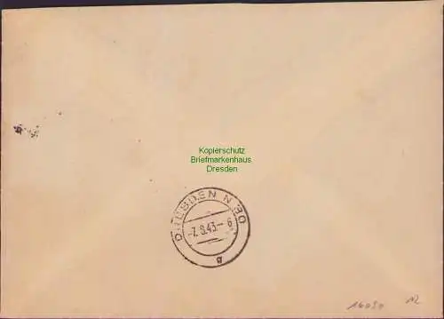 B17490 Einschreiben R-Brief 502 an Gebr. Hörmann A.-G. München 19 1943