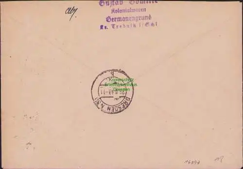 B17447 Einschreiben R-Brief 160 an Gebr. Hörmann A.-G. Germanengrund über  1943