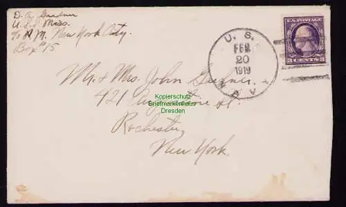 B18287 USA Brief 1919  U. S. Navy nach New York  Brief
