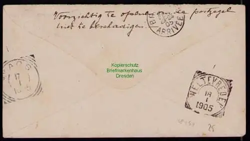 B18191 Ganzsache Ned. Indie Niederländisch Indien über Weltevreden 1905 Brüssel