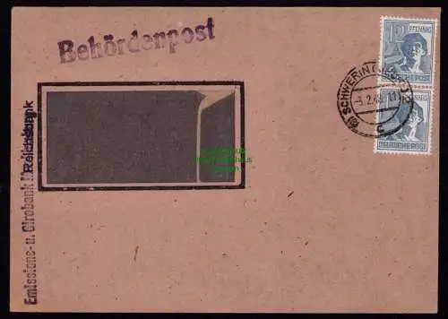 B18449 Brief Schwerin Meckl. 1948   Behördenpost
