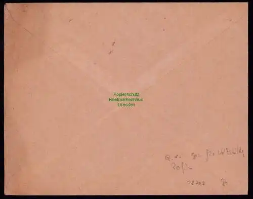 B18707 Brief Deutsches Reich 1921 Vordruck Gesellschaft f Volksbildung Perfin GV