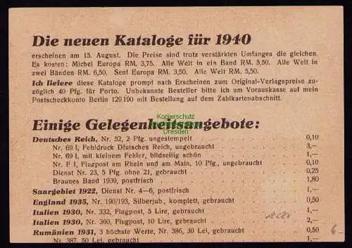 B18587 Deutsches Reich Postkarte 1939  Stralauer Fischzug Berliner Volksfest