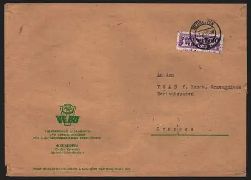 B13921 DDR ZKD Brief 1957 12 4009 Neuruppin Aufkaufbetrieb Landwirtschaftliche E