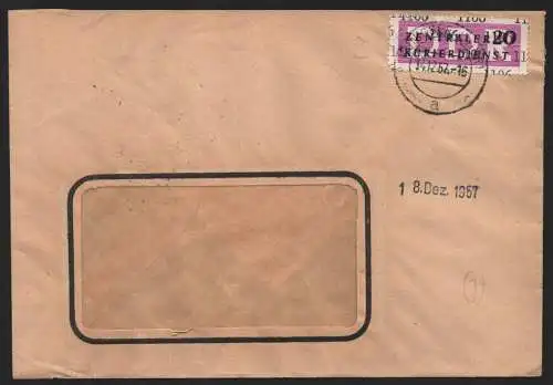 B14102 DDR ZKD Brief 1957 15 1106 Rudolstadt VEB Werkzeugfabrik an nach Berlin O