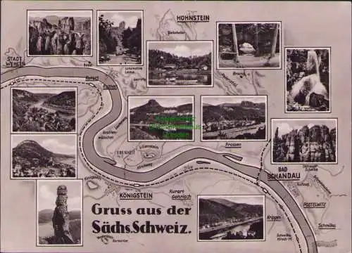 B21217 DDR Privatganzsache PP 5 Bastei 1961 SST 16.8. nach Leverkusen BRD
